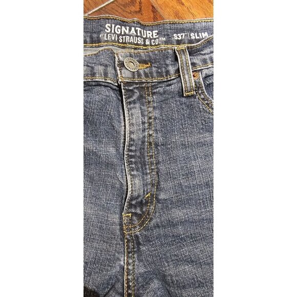 Signature By Levi Strauss & Co. Slim Fit Dark Denim Jeans Men's S37 (33x30) - Picture 4 of 6